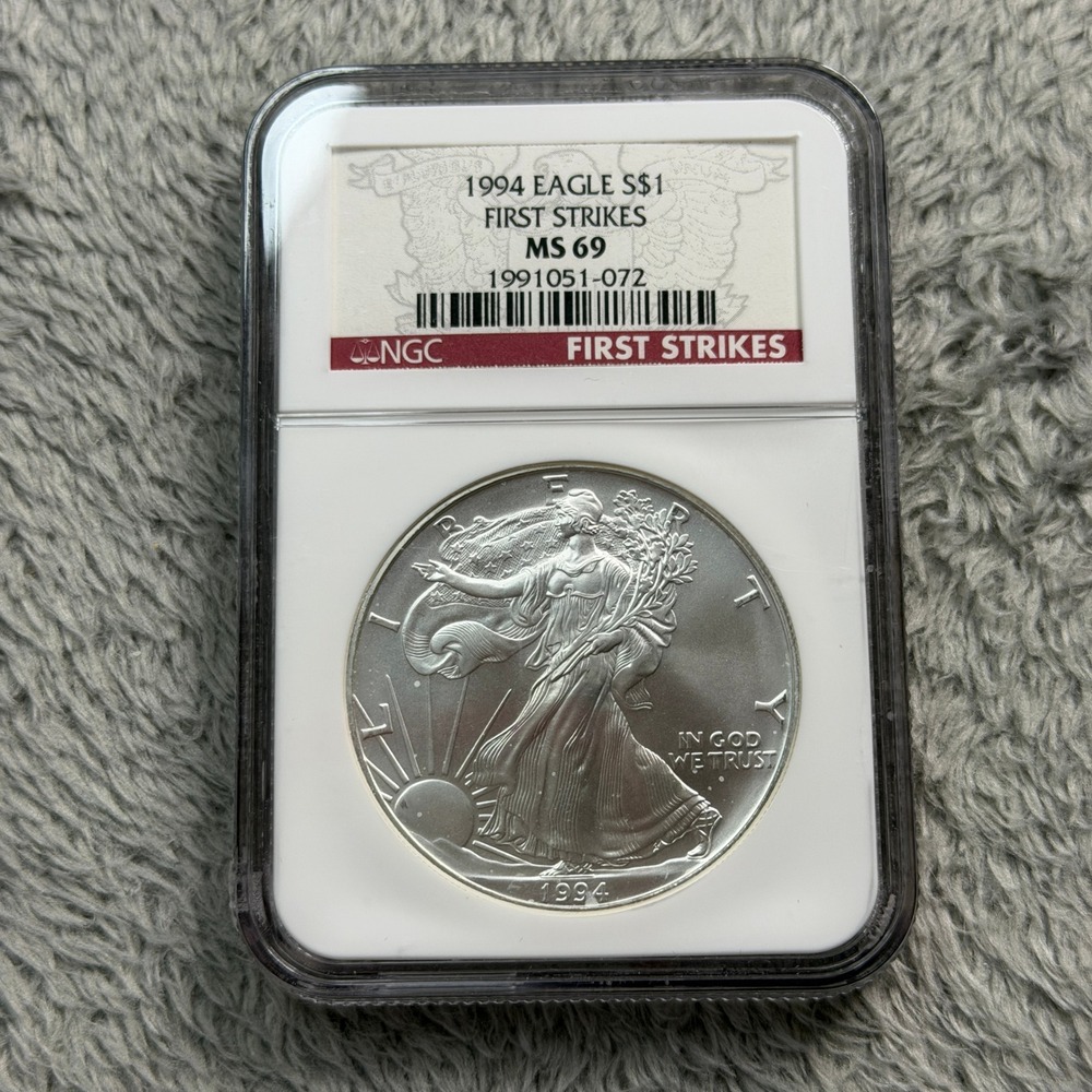 1994 American Silver Eagle $1 NGC MS 69 First Strikes 1oz Fine Silver Bullion